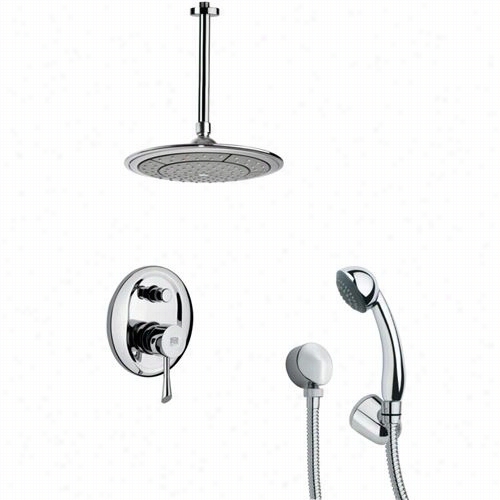 Re Mer By Nameek's Sfh6000 Orsino 14-3/4"" Ceiling Mounted Shower Faucet In Chrome With Handheld Shower And 12-3/5""h Diverter