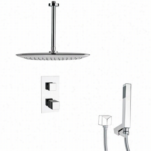 Remer By Nameek's Sfh6400 Orsino Thermostatic Shoower Faucet In Chrome Witth Hndehld Shower And 3-5/8""w Shower Head