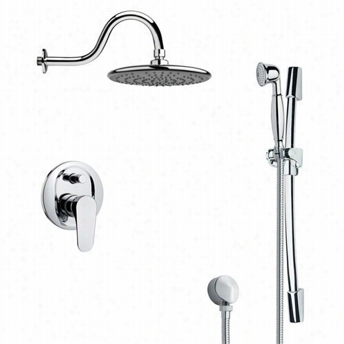 Remer By Nameek's Sfr7074 Rendino Sleek Rain Shower Faucet Set In Chrome With 23-5/8&uqot;"h Shoer Slidebar