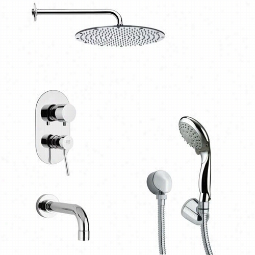Remer By Nameek's Tsh4092 Tyga Tub And Shower Fauce In Chrome With 5-1/2"&qot;w Handheld Shower