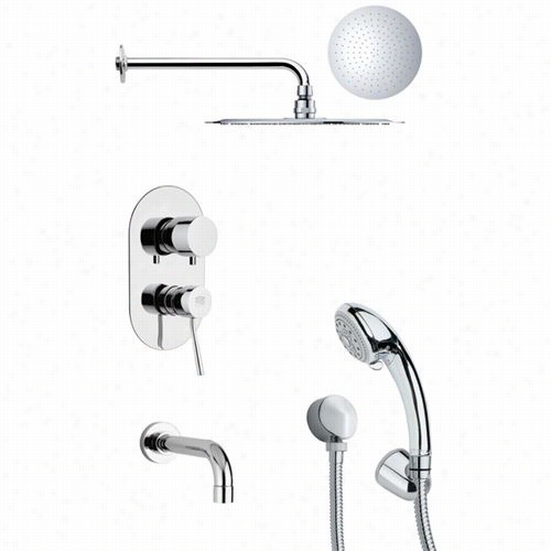 Remeer By Nameek's Tsh4123 Tyg Sleek Round Shower System In Chrome With 2-3/4""w Handheld Shower