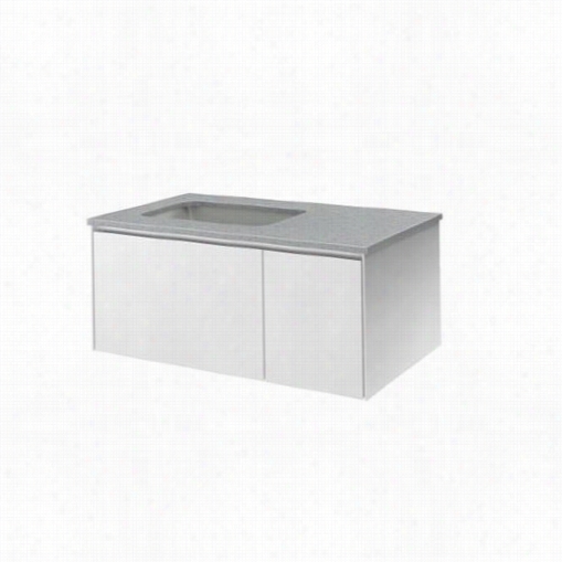 Robern Vd36bll21 36"" Two Drawer Deep Vanity In White With Leftt Sink And Nightlight