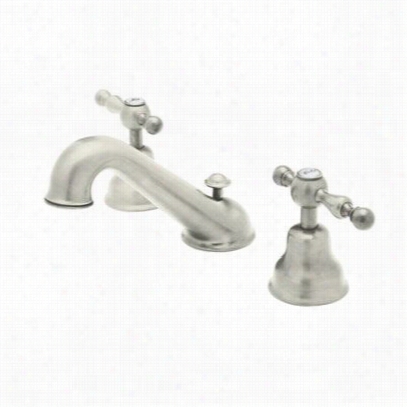 Rohl Ac102lp-pn Cisal 3 Hole Widespread Lavatory Faucet In Polished  Nickel With White Resin Leever