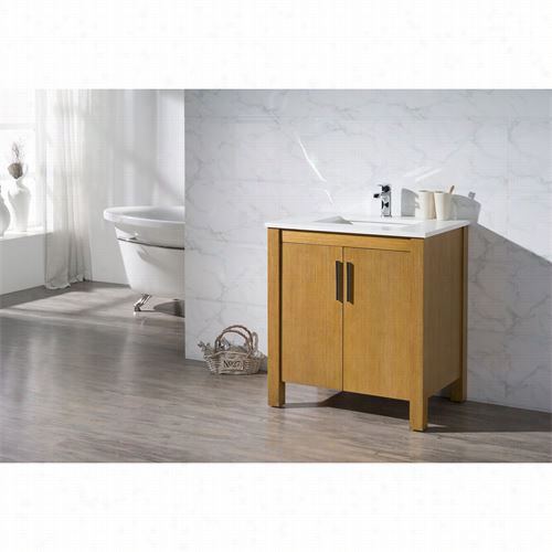 Stufurhome Ty-7585-31-qz Windsor 31"" Single Sink Bathroom Vanity In Medium Wood - Vanity Top Included