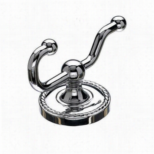 Top Knobs Ed2pcf Edwardian Bath Double Hook With Rope Backplate In Polished Chrome