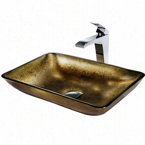 Vigo Vgt156 Rectangular Copper Tube Sink Nd Chrome Fountain Afucet