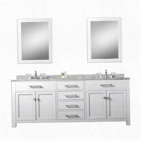 Water Creation Madison-72  Madison 72"" Solid Of A ~ Color Double S Ink Bathroom Vanity With 2 Matching Framed Mirrors