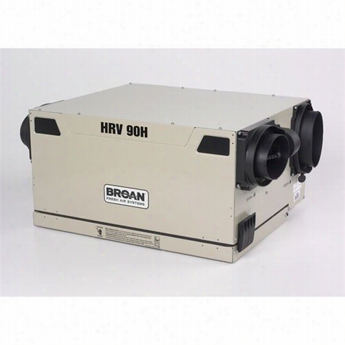 Broan  Hrv90hs Side Ports 45 To 96 Cfm Heat Recovery Ventilator