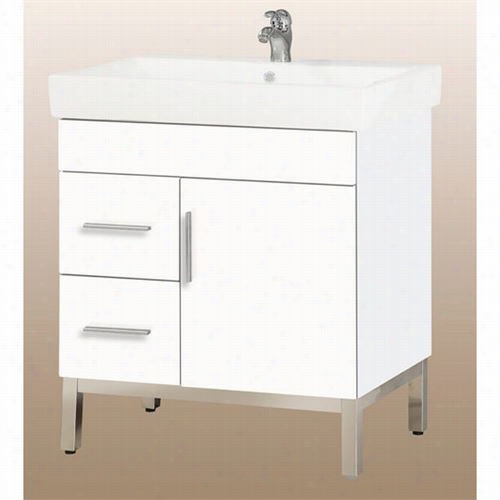 Empire Industtries Dve30-12wm  Daytona3 0"" One Door And Two Right Side Drawers Vanity In White Matte For Venice Ceramic Sink Top