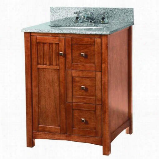 Foremost Kncarg2522d Knoxville 5"" Idle Show In Nutmeg Wtih Rushmore Grey Granite Top - Vanity Top Include