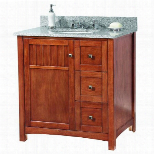 Foremost Kncarg31222d Knoxville 31"" Idle Show In Nutmeg With Rushmore Grrey Granite Summit - Vanity Top Included