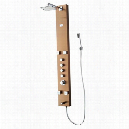 Fresca Fsp8001bb Pavia Stainless Steel Thermostatic Shower Massage Panel In Brushed  Brown