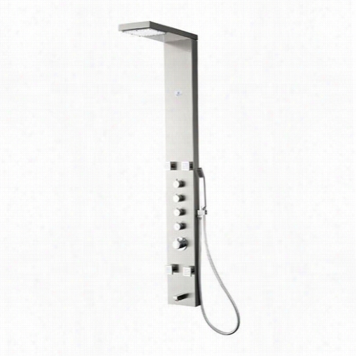 Fresca Fsp8096bs Verona Stainless S Teel Thermostatic Shower Massage Panel In Brushed Silver