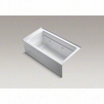 Kohler K-1122-raw Archer 60"" X 32&quto;" Alcove Whirlpool Bath Wit H Inttegral Apron, Tile Flagne, Right Hand Drain, Bask Heated Surface And Comfort Depth