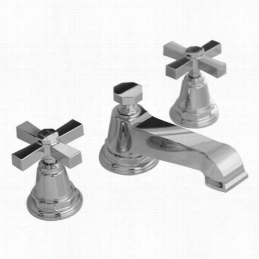 Kohler K-13132-3a Pinstripe Widespread Bathroom Faucet With Low Spout And Cross Handles