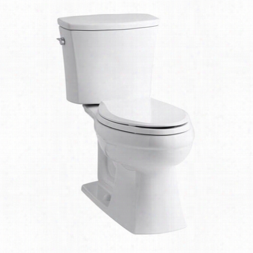 Kohler K-3755 Kelston Vitreous China 1.28 Gpf  Cclass Five Gravity Flush Coomfort Height Elongated Two Piece Toilet With 2-1/8"" Become Glassy Dtrapway Wiithout Eat And Su