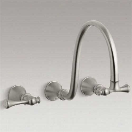 Kohler K-t16107-4a Revival Wall Mount Faucet Trim Wiith Tradtiional Lever Handlles And 12"&quo; Spout