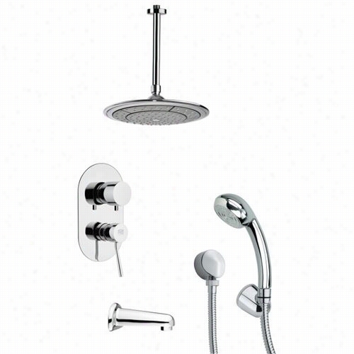 Remer By Nameek's Tsh4003 Tyga Tub And Shower Faucet Set Iin Chrome With Handheld Shower And 4-1/3""w Diverter