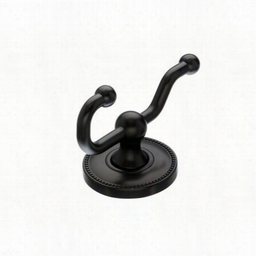 Top Knobs Ed2orba Erwardian Bah Double Hook With Beaded Backplate In Oil Rubbed Bronze