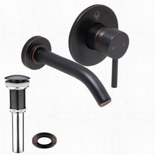 Vigo Vg05001arb2 Olus Single Lever Wall Carry Faucet In Antique Rubbed Bronze With Pop Up