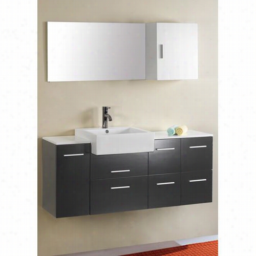 Virtu Usa Um-3055 Hazel Black Single Sink Bathroom Conceit - Vanity Top Included