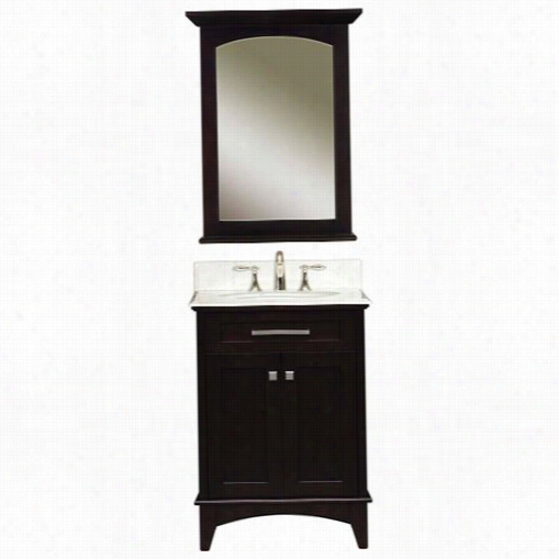 Sprinkle And Calender  Creatiob Manhattan-24b Manhattan 24"" Dark Espresso Single Sink Bathroom Vanity And Manhattan-m-2130 Matching Mirror -  Vanity Top Included