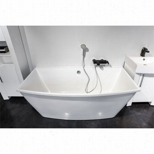 Aquatica Alex-wht Alex Semi Freestandinng Ecomarmod Stone Bathtub In White