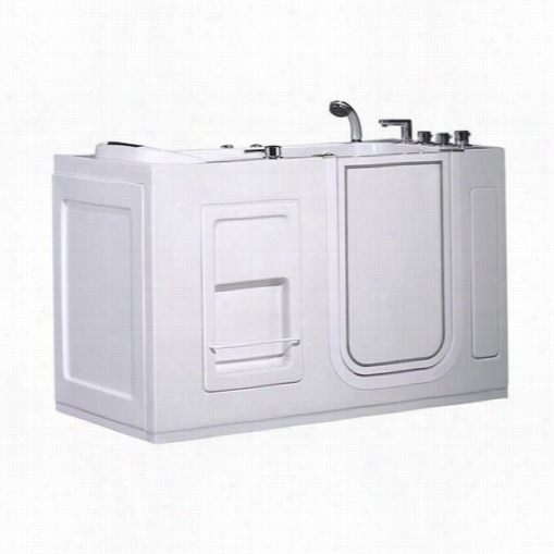 Aston Wt623j.1j-ac-ii-r 55"" Walk-in Whilrpool Ath Tub In Whit With Right Drain And Side Panel