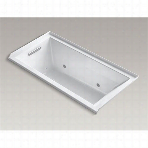 Kohler K-1167-gvclw Underscore 60"" X 30"" Three Wall Alcove Vibracoustic And Bubblemassage Air Bath Tub With Bask Heated Surface, Chromatherapy And Left Hand D