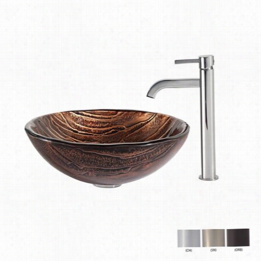 Kraus C-gv-398-19mm-1007 Gaia Glass Vessel Sink And Ramus Facuet