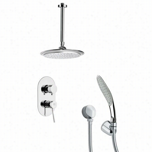 Remer By Nameek's Sfh6012 Orsin O14-3/4"" Shower Fauc Et In Chrome With Hand Shower Ane 4-4/7"&qot ;h Diverter