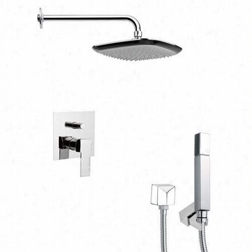 Remer By Ameeek's Sfh6114 Orsino 2-4/5"" Modern Squares Hower System In Crhome With7&q Uot;"h Diveretr