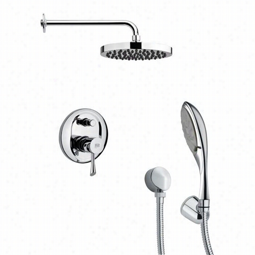 Remer By Nameek's Sfh6143 Orsino 3-1/3"&qot; Modern Sleek Shower System In Chrome With 4-1/2""h Diverter
