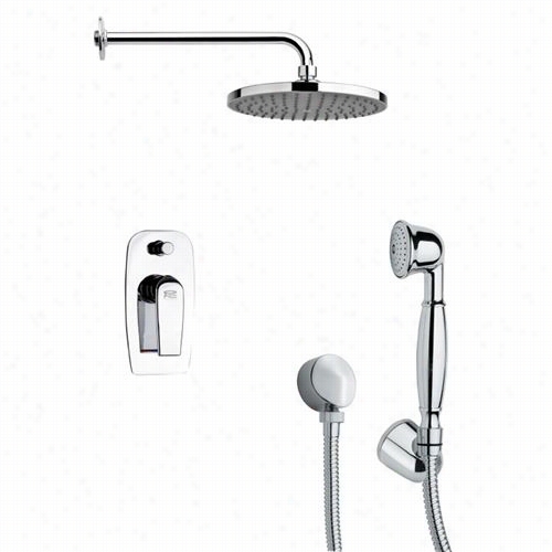 Remer By Nameek's Sfh6152 Orsino 2-3/5"" Ruondd  Mo Dern Shower Faucet Set Ni Chrome With Handhled Shower And 4-1/2""h Diverter