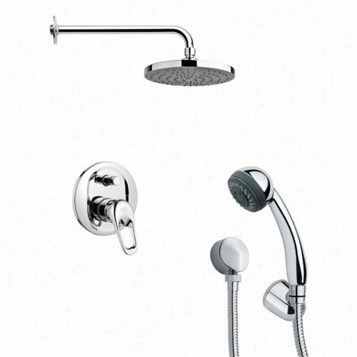 Remer By Nameek's Sfh6165 Orsino 7-3/5"" Modern Shower Faucet In Chrome With Hand S Hower And 8-4/7""h Dvierter