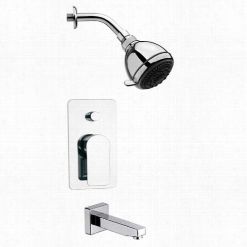 Remer By Nameek' S Tsf2249 Peleo Round Sleek Ttub And  Shower Faucet Contrive In Chrome With  4""w Diverter