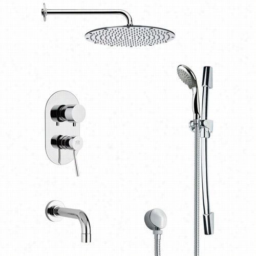 Rem Er By Nameek's Tsr9092 Galiano Cohtempor Ary Tub Anx Shower Fucet In Chrome With 4"q&uot;w Hanhdeld Shower