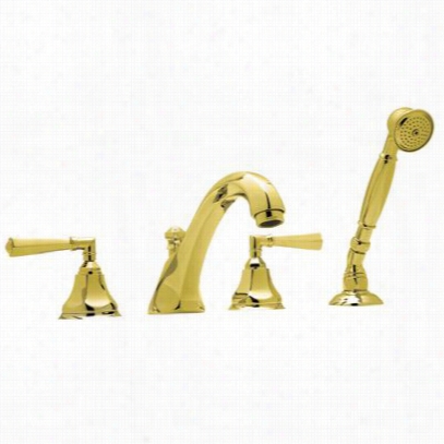 Rohl A1904xmib Country Bath Pa Lladian 4 Hole Deck Mount Tub Filler In Inca Brass With Handshower And Thwart Handle