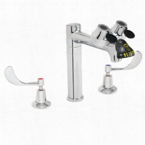 Spekman Sef-1801-8 Eyesaver 8 In. Spout Widesprezd Eye Wash Faucet Combinatio N In Polished Chrome