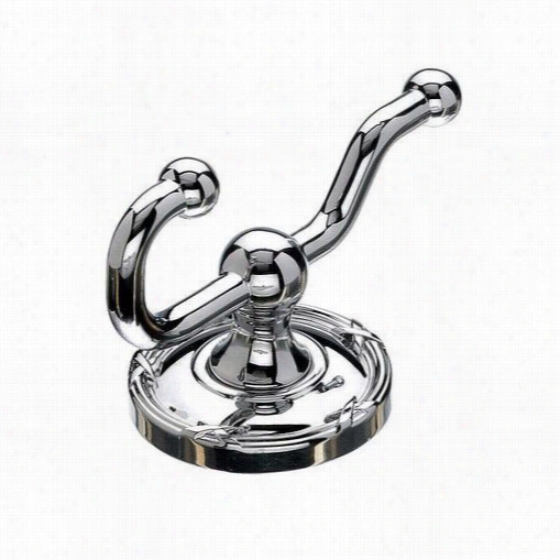 Top Knobs Ed2pce Edwardian Bath Double Hook With Ibbon Backpalte In Polished Chrome