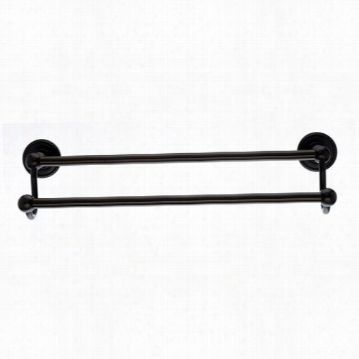Top Knobs E9dorbf Edwardian Bath 24"" Double Towel Rod With Rope Backplate In Oil Rubbed Bronze