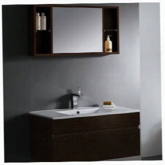 Vigo Vg09008104k 35"" Single Bbathroom Vanity Inw Enge With Mirror Andshelves - Vanity Top Inlcuded