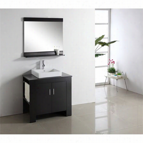 Virtu Usa Ms-7036l Tavian 36"" Pure Sink Bathroom Vanity With Left Side Towel Rack - Vanity Top Included