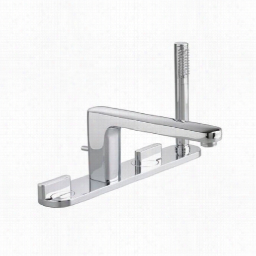 Americans Tandard 2506.921 Moments Deck Mount Utb Filler With Individaul Escutcheons And Perosnal Shower