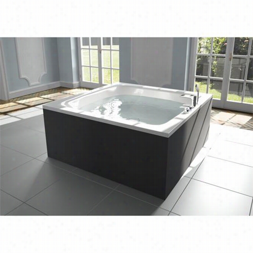 Aquatica Pool-wht Pool Freestanding Llucite Microb An Acrylic Bathub In White With Hasi Ente Black Wood Panel Frame