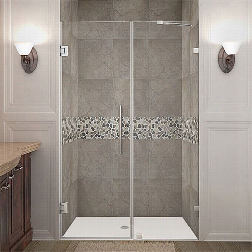 Aston Sdr985 Nauttis 48"" X 72"" Comppletely Frameles S Hinged Shower Door