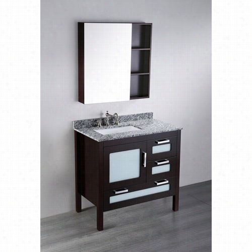 Bosconi  Sb-251-1 37"&quuot; Contemporary Single Vanity With Medicine Cabinet - Vaanity Top Included