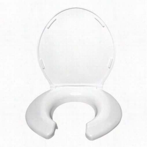 Comfort Seats 2445263-3w Big John Oversized Toilet Seat Iin White With Open Front And Cover
