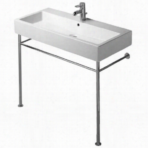 Duravit D19508 Verk 31"" Single Hole Washbasin With Chrome Metal Conole