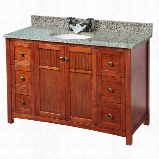 Foremost Kncamo4922d Knoxville 49"" Vanity In Nutmeg With Montesol Granite Top - Vanity Top Included